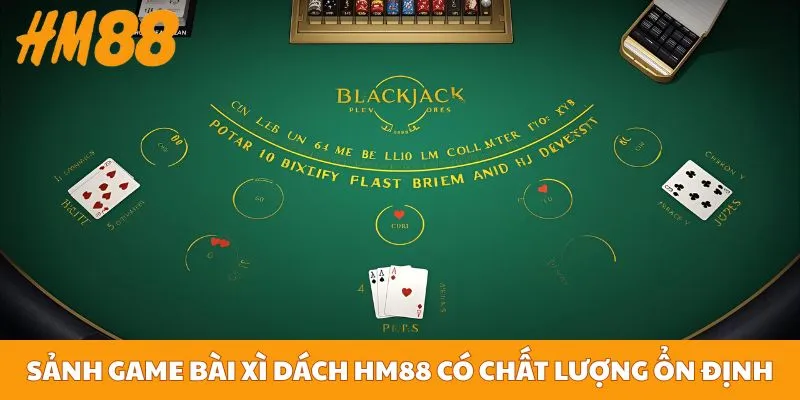 Sảnh game bài Xì Dách của HM88 có chất lượng ổn định